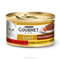 Gourmet Gold Kot ORYGINALNY NIEMIECKI wołowina, kurczak i pomidory w sosie 85g