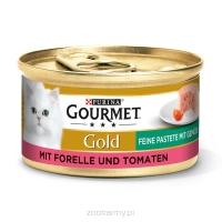 Gourmet Gold Kot ORYGINALNY NIEMIECKI pstrąg i pomidory, pasztet 85g